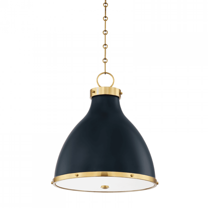 Hudson Valley Painted No. 3 Pendant Brass, Darkest Blue
