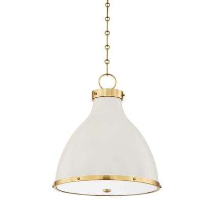 Hudson Valley Painted No. 3 Pendant Brass, Off-White