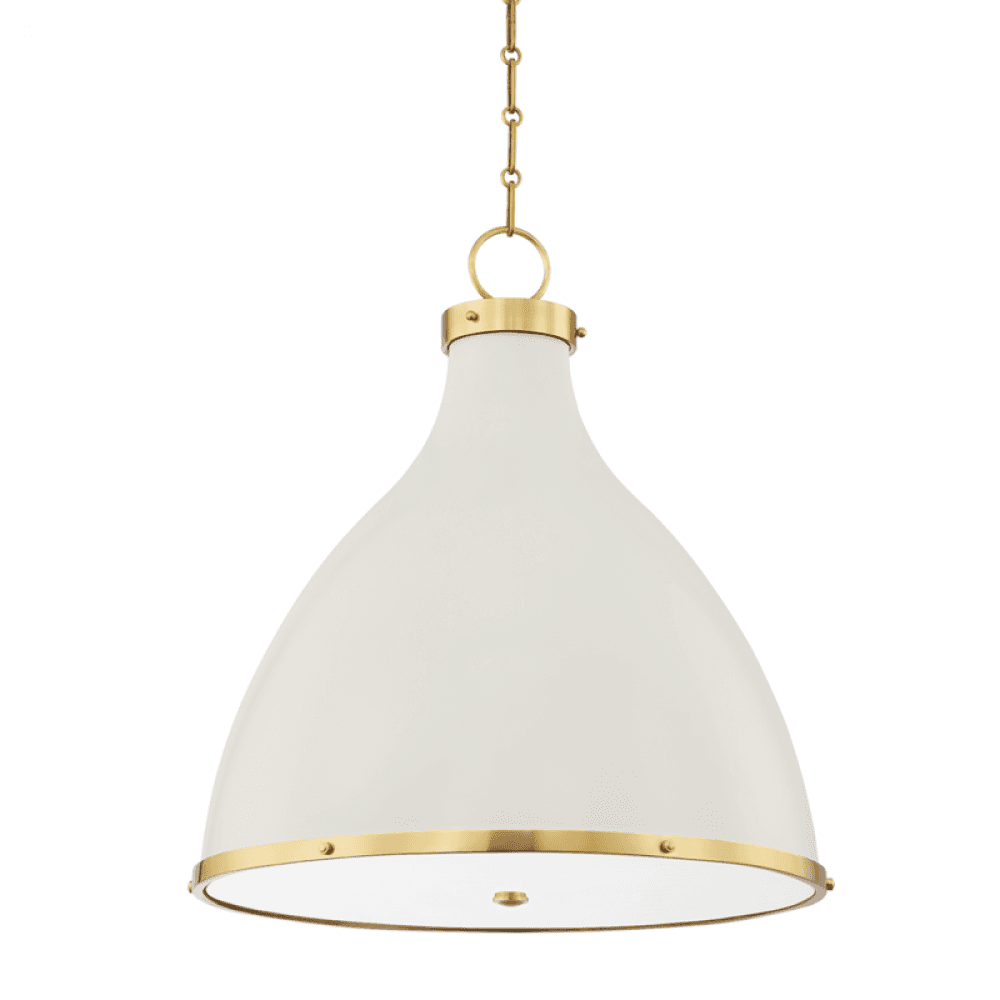 Hudson Valley Painted No. 3 Pendant Brass, Off-White