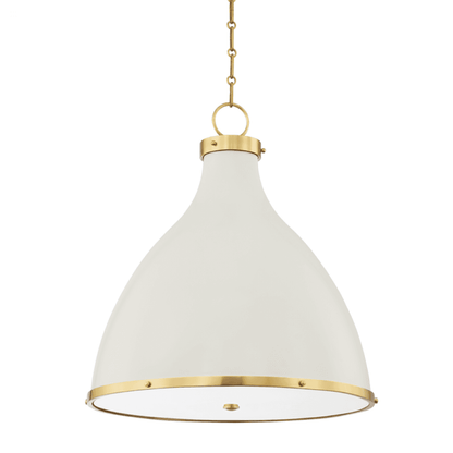 Hudson Valley Painted No. 3 Pendant Brass, Off-White