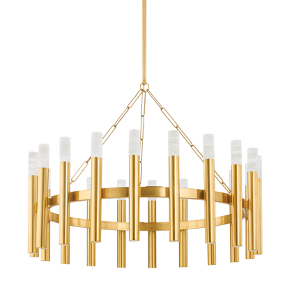 Hudson Valley Pali 20-Light Chandelier Aged Brass