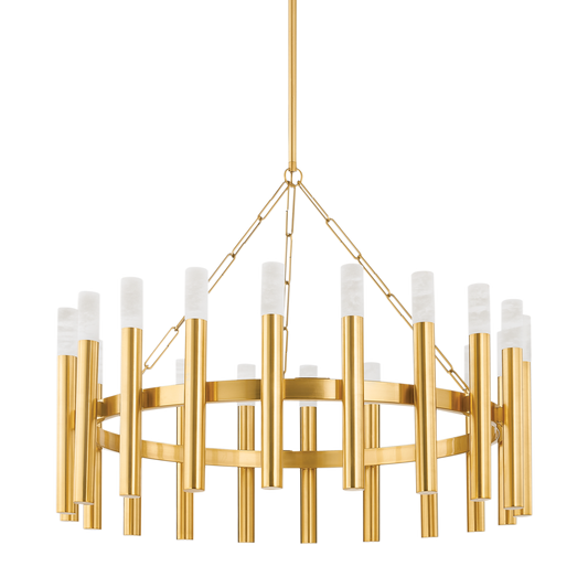 Hudson Valley Pali 20-Light Chandelier Aged Brass