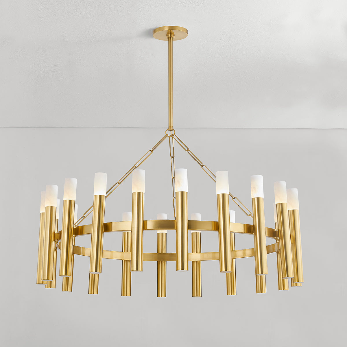Hudson Valley Pali 20-Light Chandelier in Aged Brass, alternate view 1