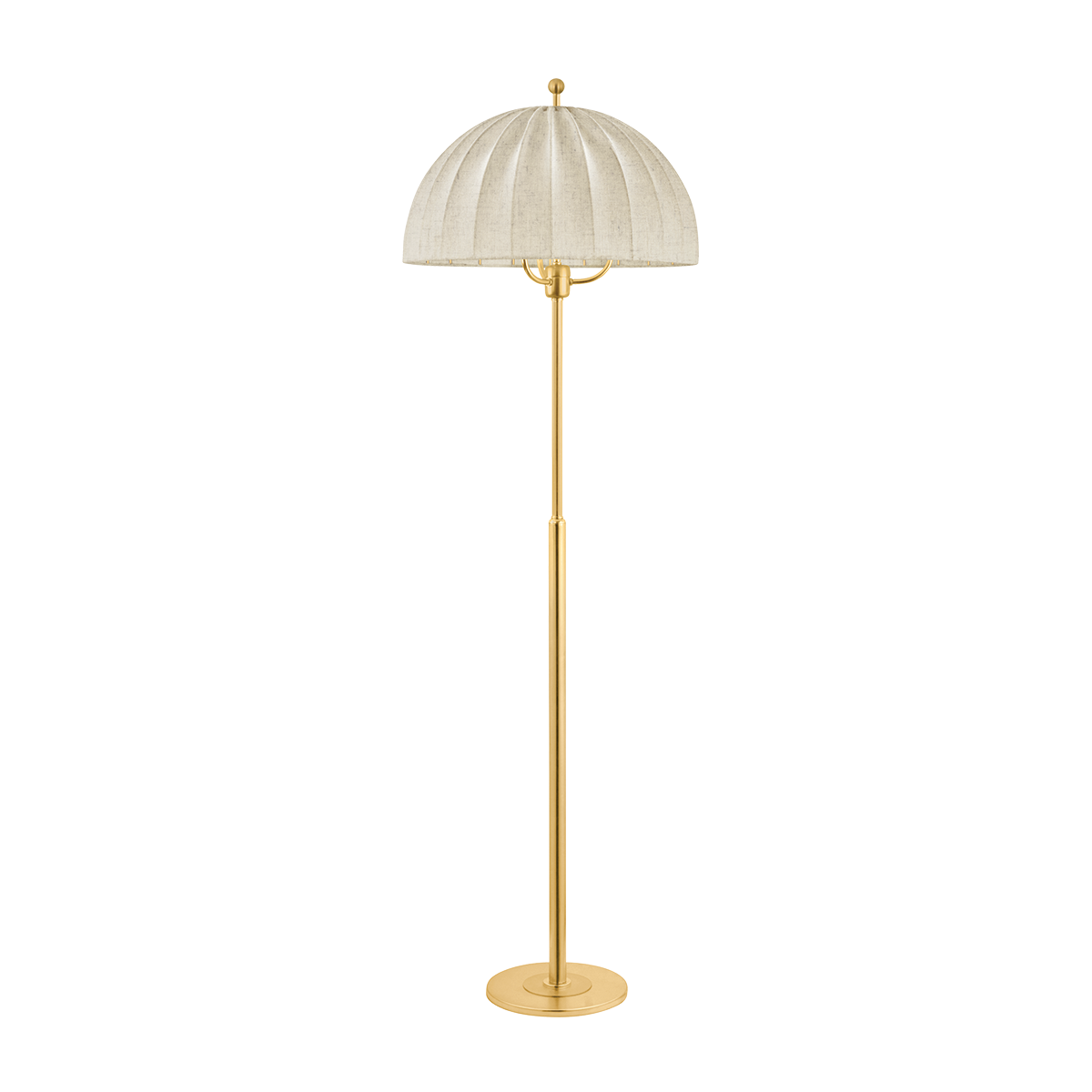 Hudson Valley Palmetto 3-Light Floor Lamp Aged Brass