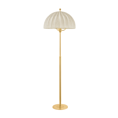 Hudson Valley Palmetto 3-Light Floor Lamp Aged Brass