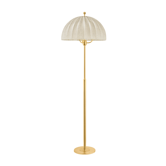 Hudson Valley Palmetto 3-Light Floor Lamp Aged Brass