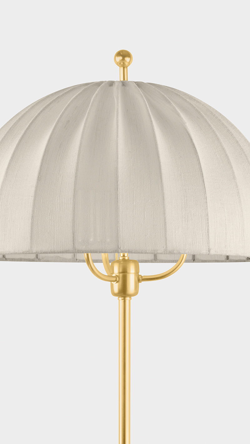 Hudson Valley Palmetto 3-Light Floor Lamp Aged Brass detail view 1