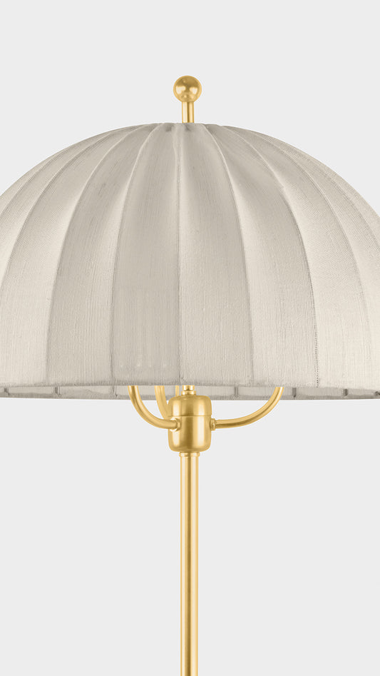 Hudson Valley Palmetto 3-Light Floor Lamp Aged Brass detail view 1