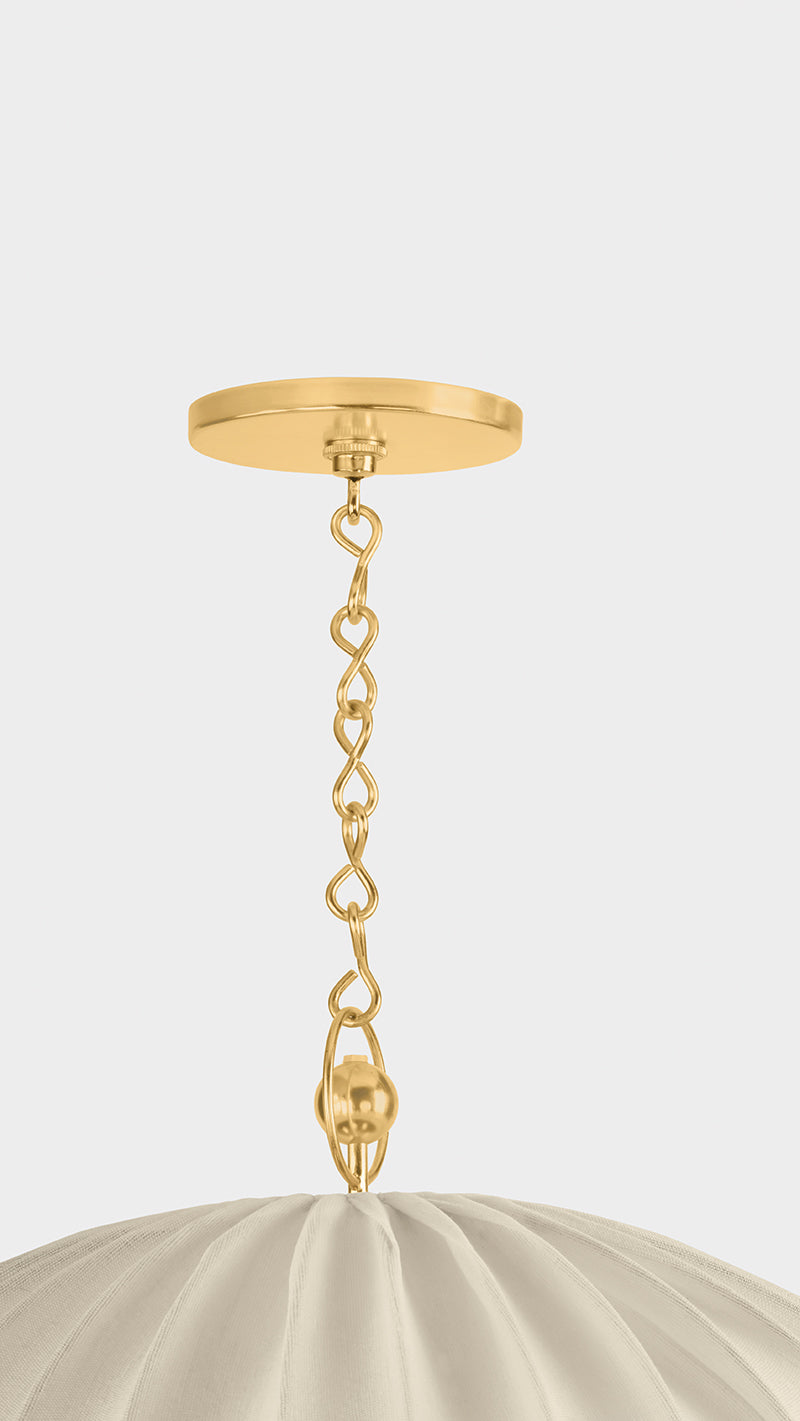 Hudson Valley Palmetto 5-Light Chandelier in Aged Brass, room setting 1