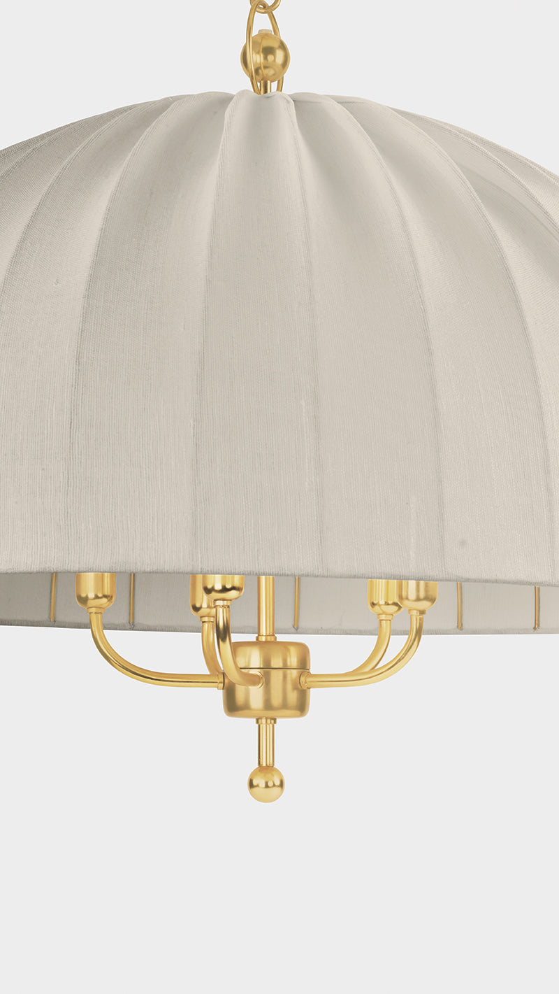 Hudson Valley Palmetto 5-Light Chandelier in Aged Brass, room setting 2