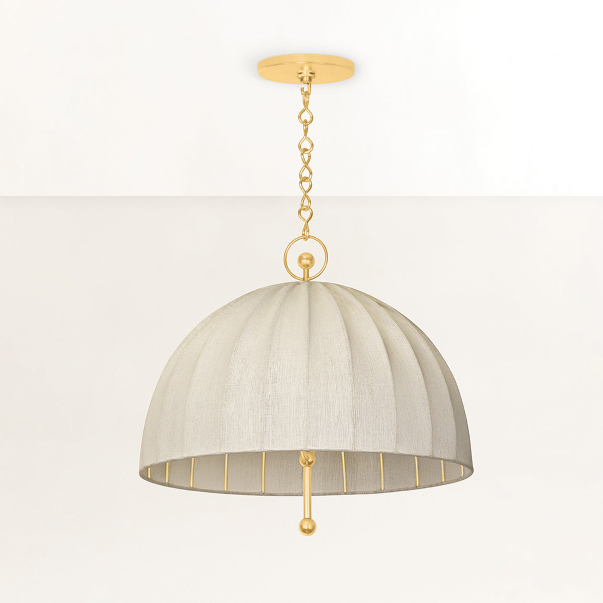 Hudson Valley Palmetto Pendant in Aged Brass, alternate view 1