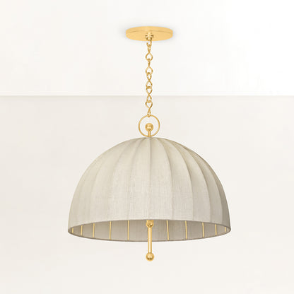 Hudson Valley Palmetto Pendant in Aged Brass, alternate view 1