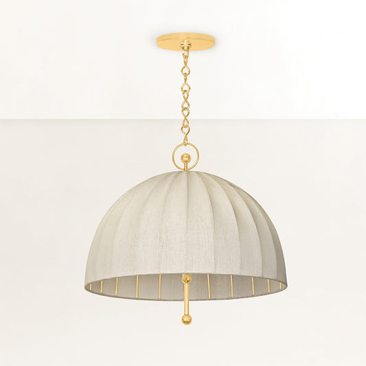 Hudson Valley Palmetto Pendant in Aged Brass, alternate view 1