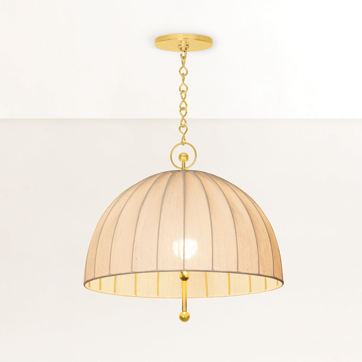 Hudson Valley Palmetto Pendant in Aged Brass, alternate view 2