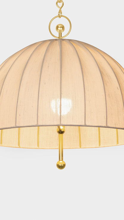Hudson Valley Palmetto Pendant in Aged Brass, room setting 2