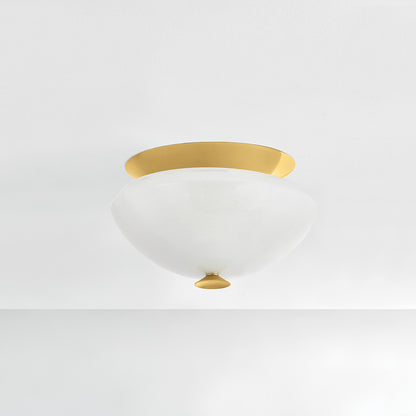 Hudson Valley Pawtucket 2-Light Flush Mount in Aged Brass / Soft White, alternate view 1
