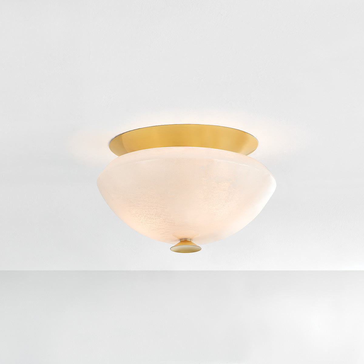 Hudson Valley Pawtucket 2-Light Flush Mount in Aged Brass / Soft White, alternate view 2
