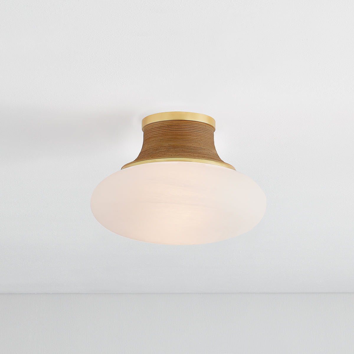 Hudson Valley Pearl River 11" Flush Mount in Aged Brass, alternate view 2