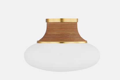 Hudson Valley Pearl River 11" Flush Mount in Aged Brass, room setting 1
