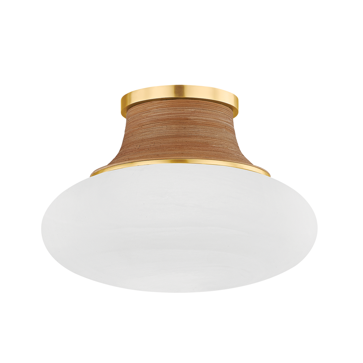 Hudson Valley Pearl River 15" Flush Mount Aged Brass