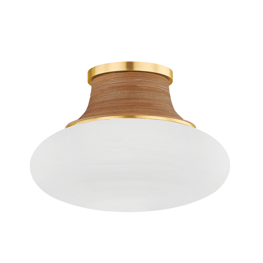 Hudson Valley Pearl River 15" Flush Mount Aged Brass