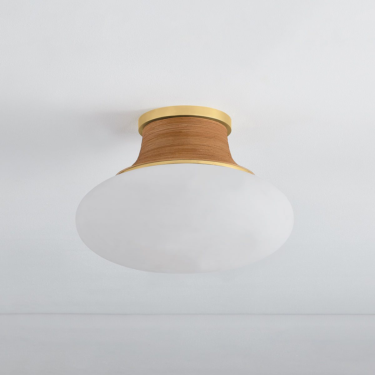 Hudson Valley Pearl River 15" Flush Mount in Aged Brass, alternate view 1