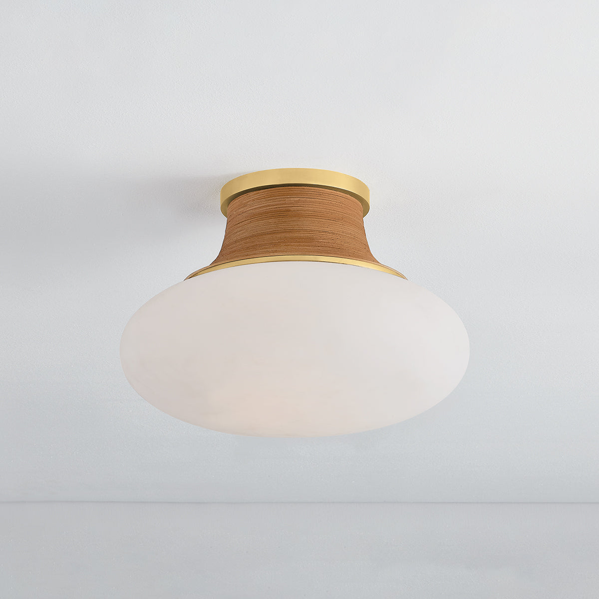 Hudson Valley Pearl River 15" Flush Mount in Aged Brass, alternate view 2