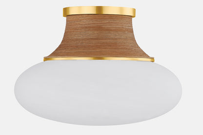 Hudson Valley Pearl River 15" Flush Mount in Aged Brass, room setting 1