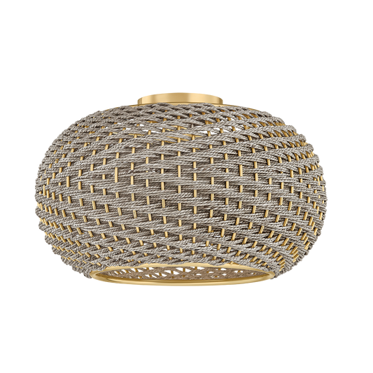 Hudson Valley Penarth Flush Mount Aged Brass