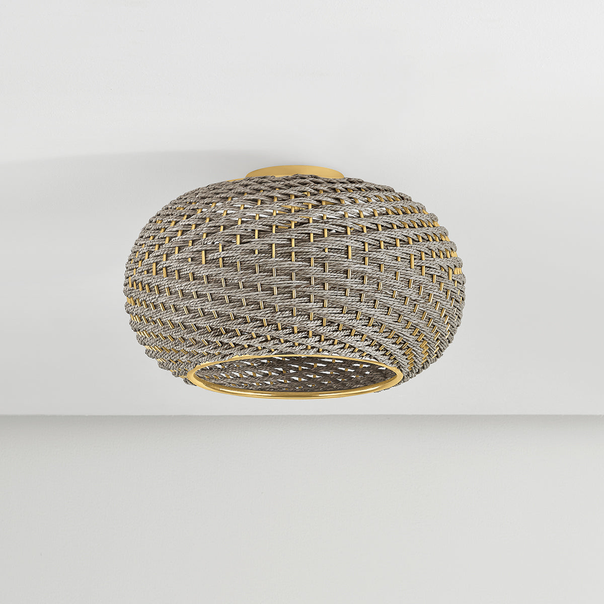 Hudson Valley Penarth Flush Mount Aged Brass detail view 1