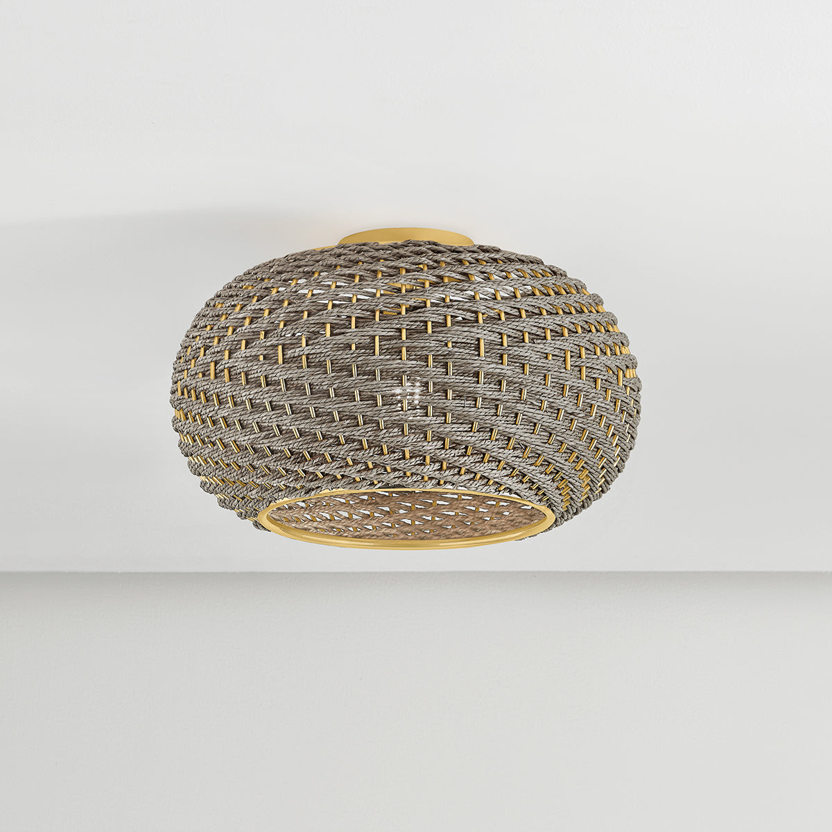 Hudson Valley Penarth Flush Mount Aged Brass detail view 2