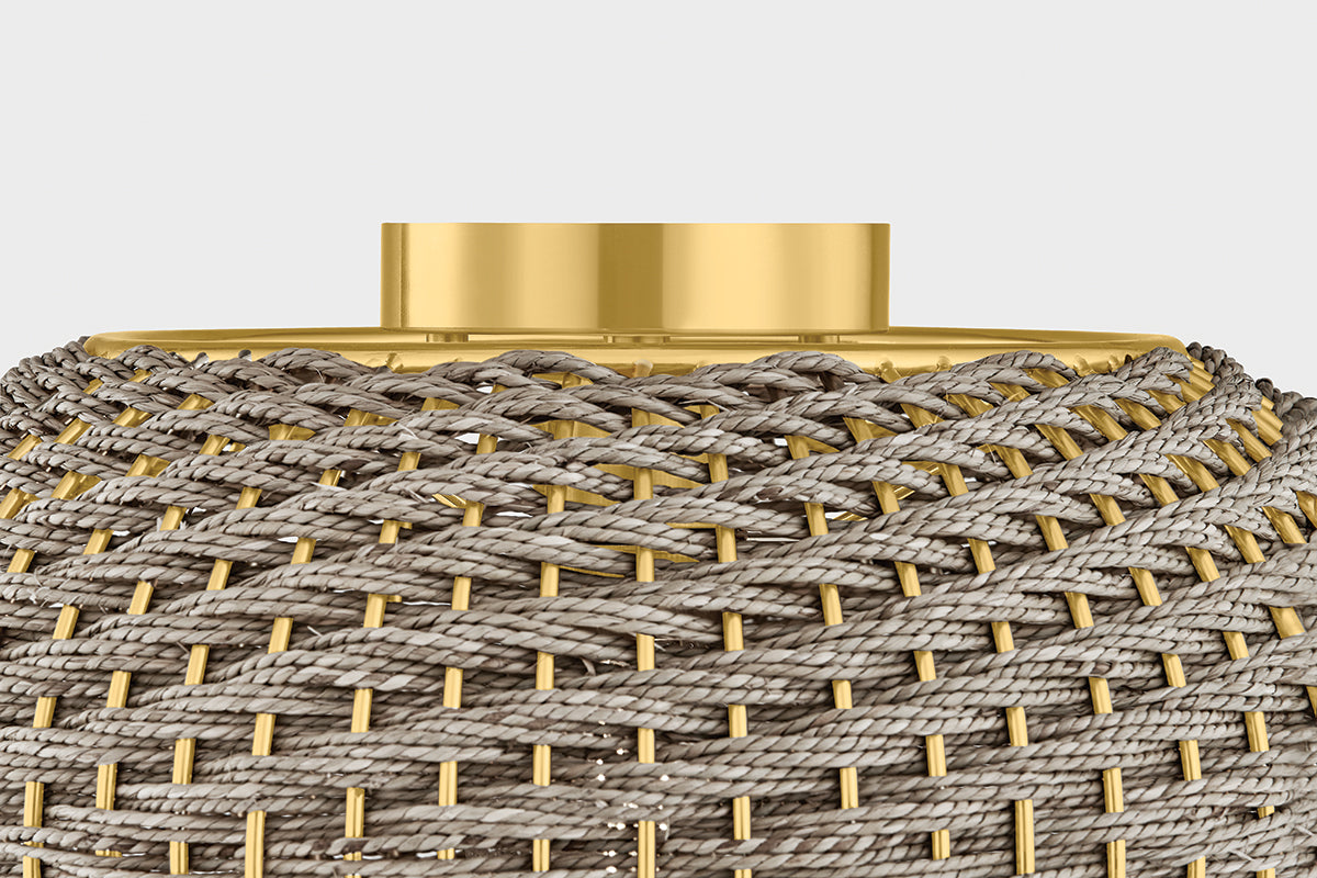 Hudson Valley Penarth Flush Mount Aged Brass detail view 3