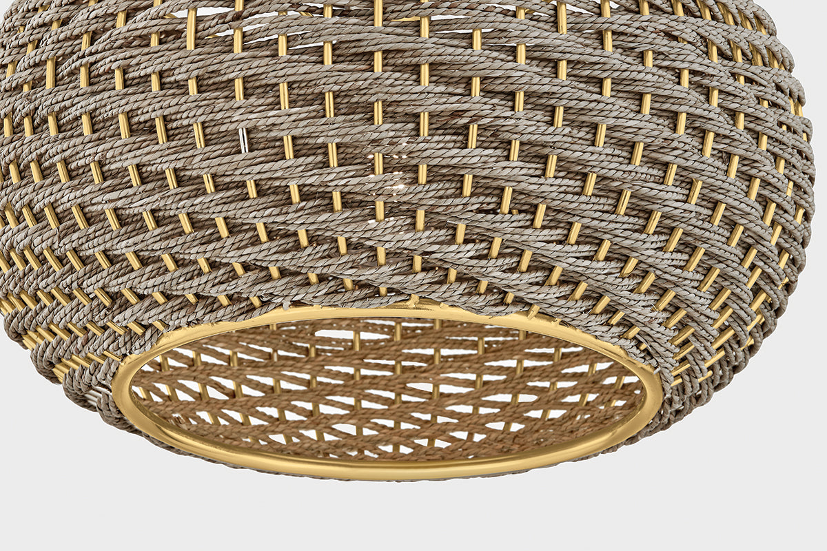 Hudson Valley Penarth Flush Mount Aged Brass detail view 5