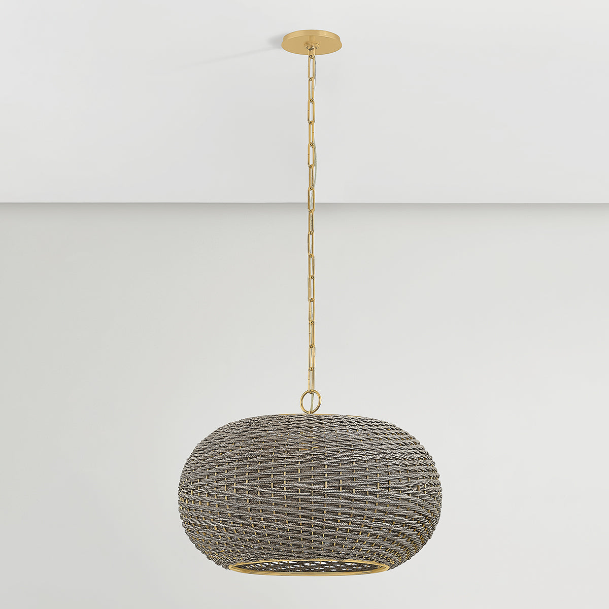 Hudson Valley Penarth Pendant in Aged Brass, alternate view 1