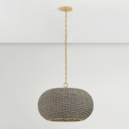 Hudson Valley Penarth Pendant in Aged Brass, alternate view 1
