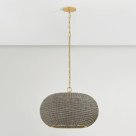 Hudson Valley Penarth Pendant in Aged Brass, alternate view 1