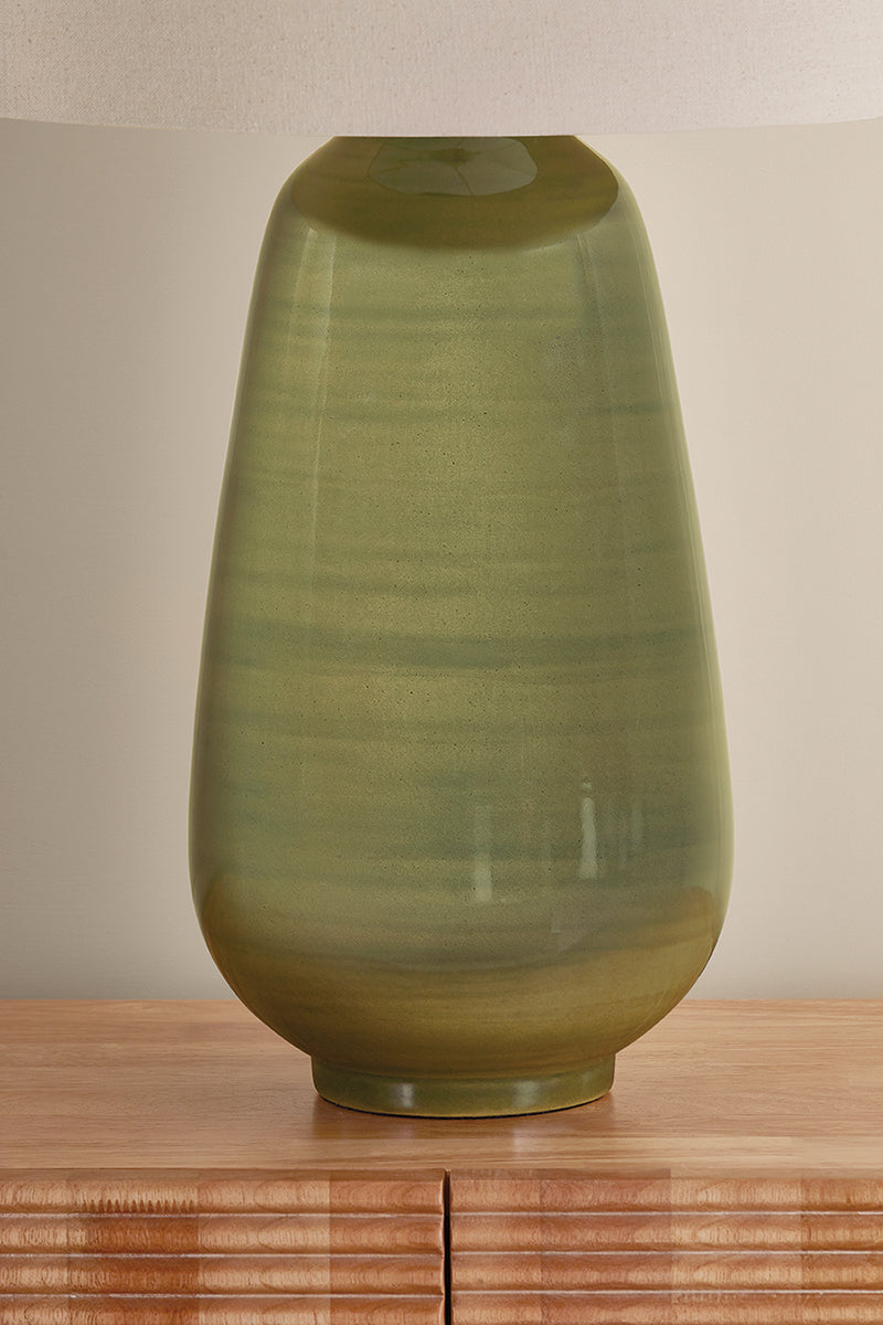 Hudson Valley Piermont Table Lamp in Aged Brass, room setting 2
