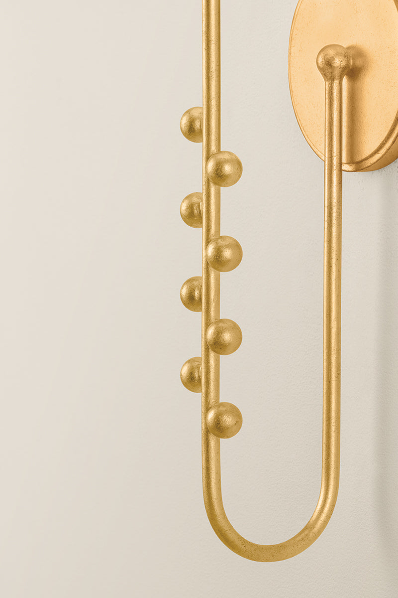 Hudson Valley Pine Hills Wall Sconce in Vintage Gold Leaf, room setting 2
