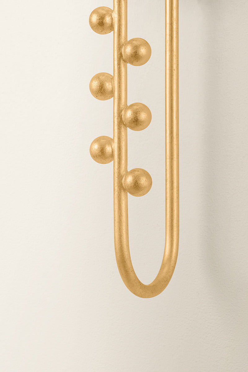 Hudson Valley Pine Hills Wall Sconce in Vintage Gold Leaf, room setting 4