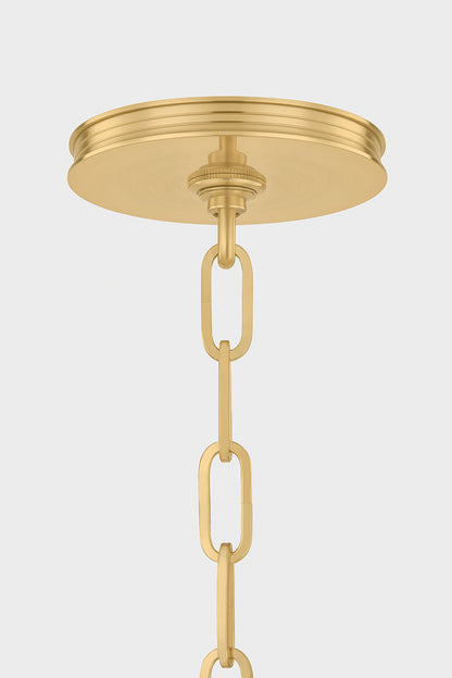 Hudson Valley Pinesbridge 10.5" Pendant in Aged Brass, room setting 1