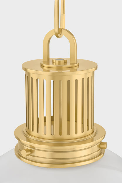 Hudson Valley Pinesbridge 10.5" Pendant in Aged Brass, room setting 2