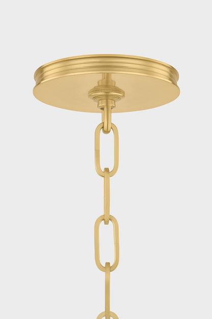 Hudson Valley Pinesbridge 14.5" Pendant in Aged Brass, room setting 1