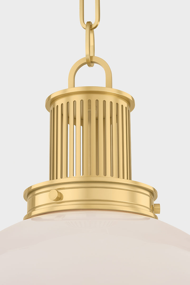 Hudson Valley Pinesbridge 14.5" Pendant in Aged Brass, room setting 2