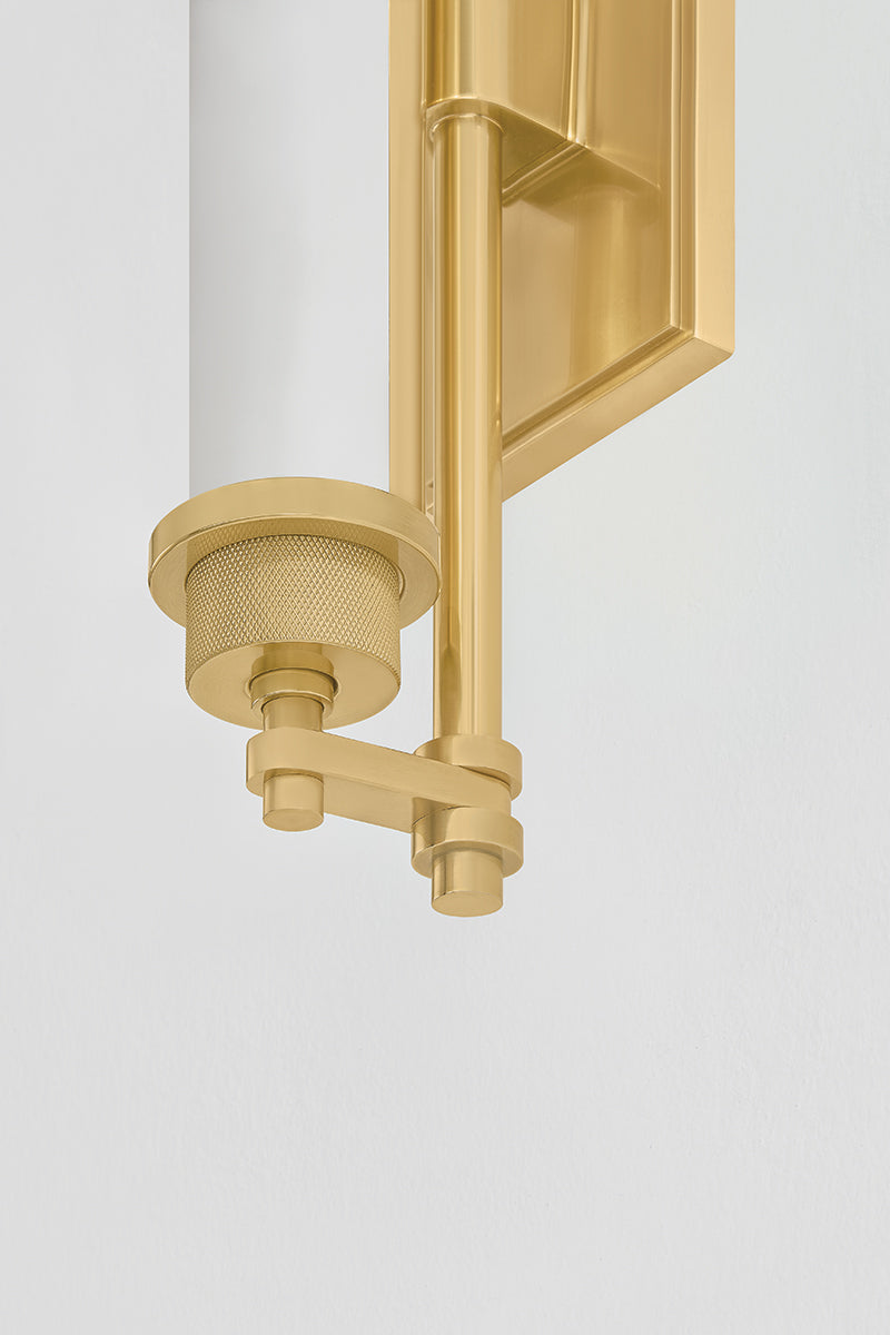 Hudson Valley Plandome 18" Tall Bath & Vanity Light in Aged Brass, room setting 2