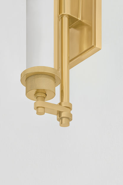 Hudson Valley Plandome 18" Tall Bath & Vanity Light in Aged Brass, room setting 2