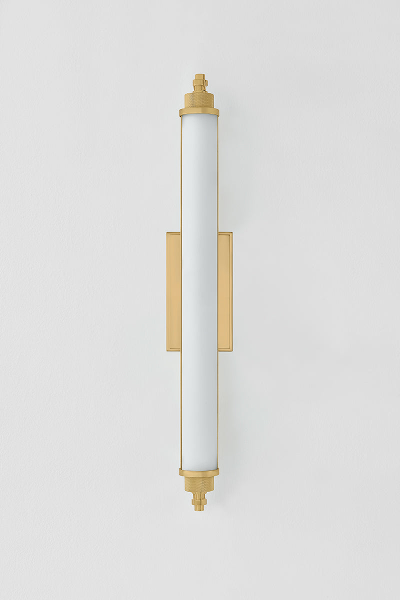 Hudson Valley Plandome 28" Tall Bath & Vanity Light Aged Brass detail view 3