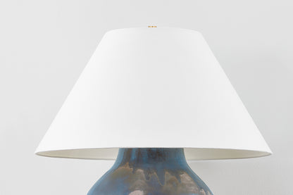 Hudson Valley Pleasantville Table Lamp in Aged Brass, room setting 1