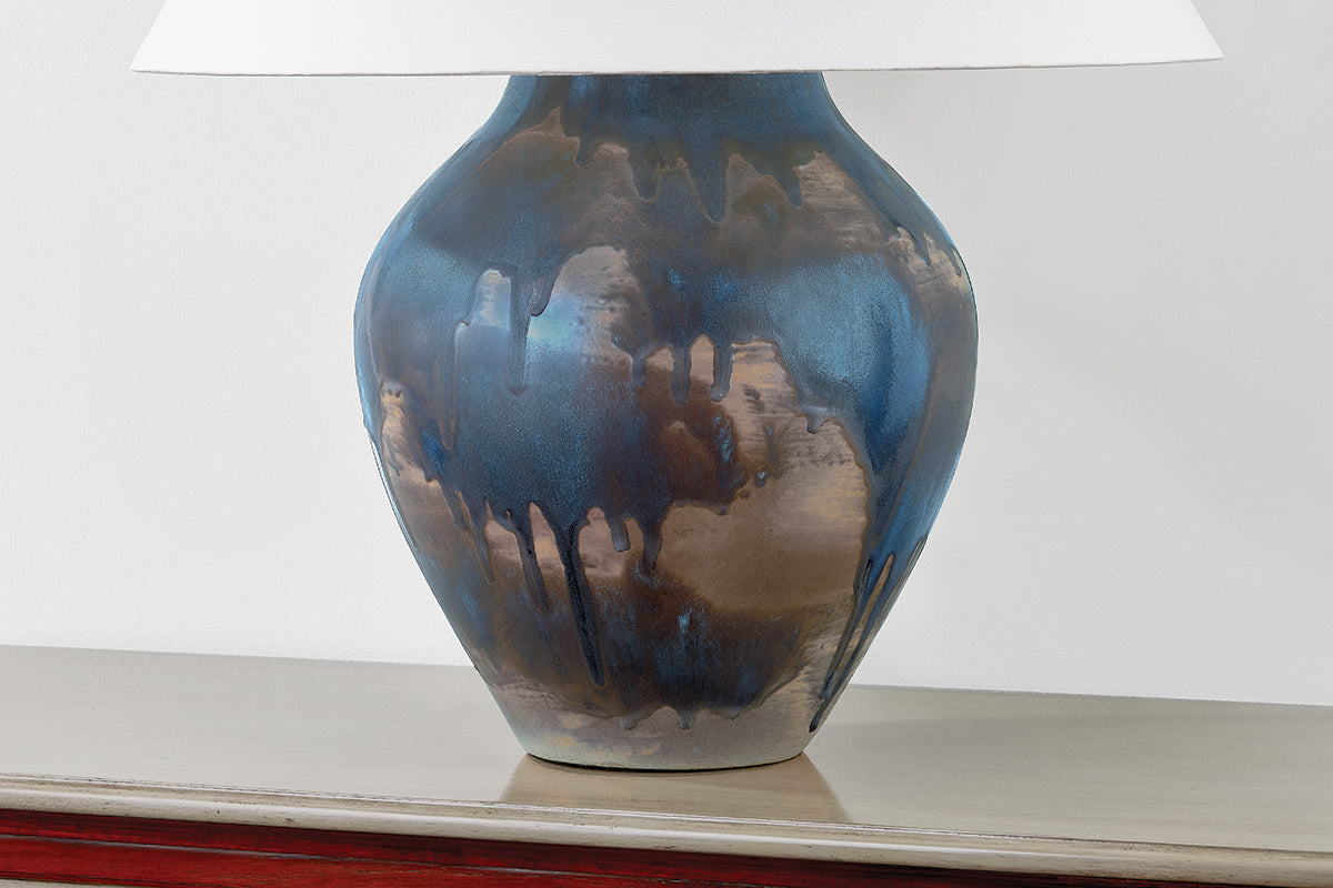 Hudson Valley Pleasantville Table Lamp in Aged Brass, room setting 2