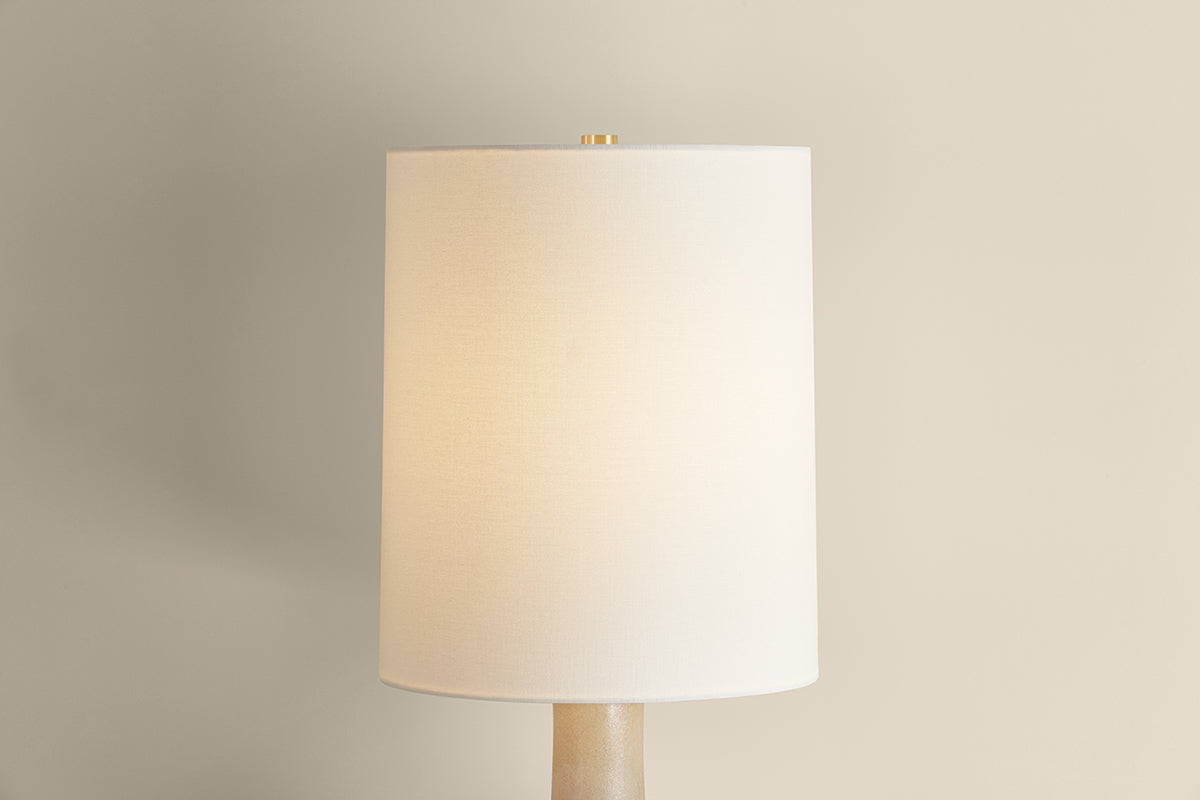 Hudson Valley Plum Point Table Lamp in Aged Brass, room setting 1