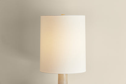 Hudson Valley Plum Point Table Lamp in Aged Brass, room setting 1